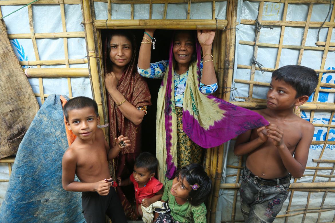 Kulsum Begum lives with her grand children in Slabagan refugee camp, said we have food and shelter here, now we dont have to fear of death. Mahmud Hossain Opu/Al Jazeera