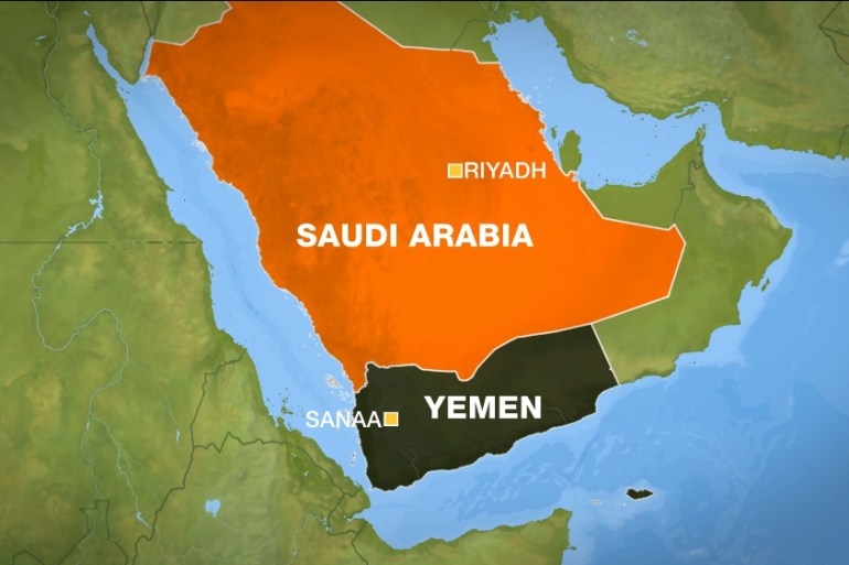 Yemen Saudi Riyadh map