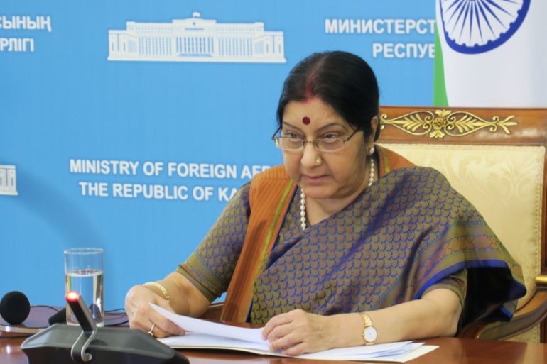 Indian Foreign Minister Sushma Swaraj in Kazakhstan