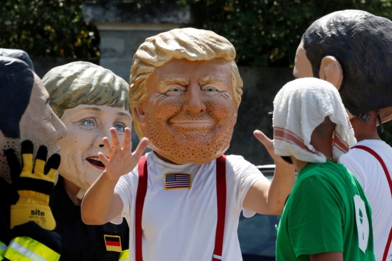G7 protest effigies