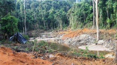 Brazil: An illegal mining pit on an indigenous territory  i