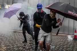 HONG KONG - AUGUST 25: Protesters clash with police after an anti-government rally in Tsuen Wan district on August 25, 2019 in Hong Kong, China. Pro-democracy protesters have continued rallies on the