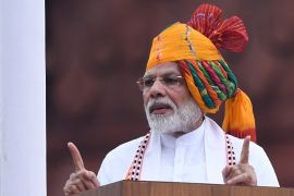 India''s Prime Minister Narendra Modi delivers a speech to the nation during a ceremony to celebrate country''s 73rd Independence Day, which marks the of the end of British colonial rule, at the Red For