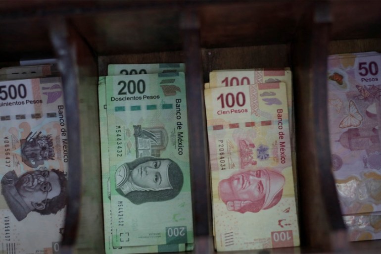 Mexican peso banknotes