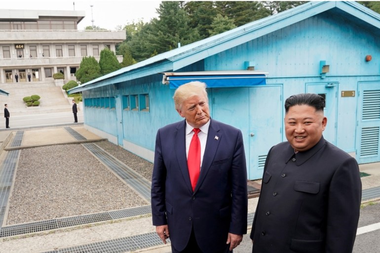 Trump and Kim Jon Un at the DMZ
