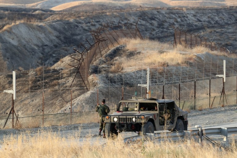 Israeli soldiers keep guard in Jordan Valley, the eastern-most part of the Israeli-occupied West Bank that borders Jordan