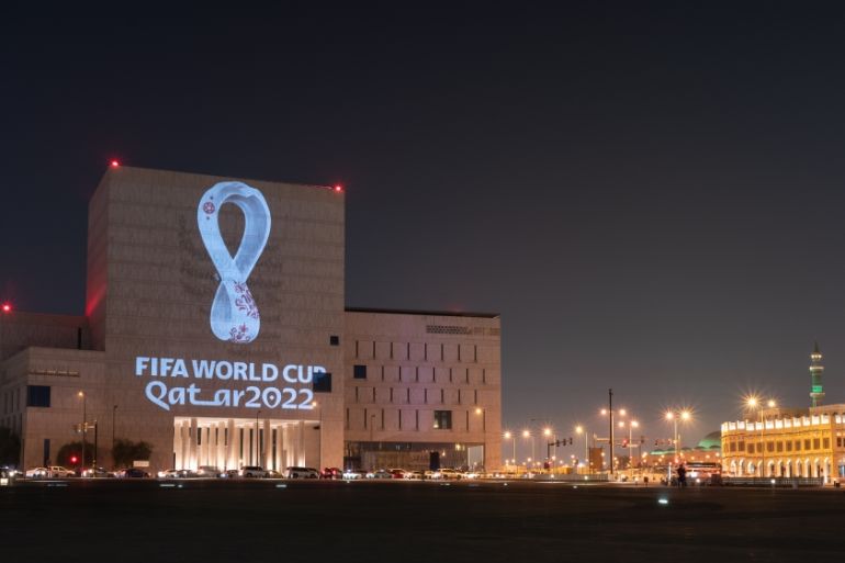 qatar 2022 football logo emblem [Sorin Furcoi/Al Jazeera]