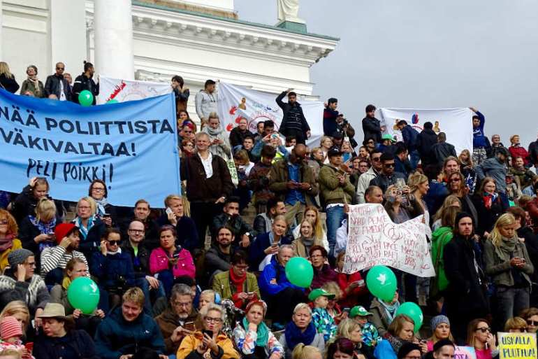 Finland anti-racism demo - Reuters
