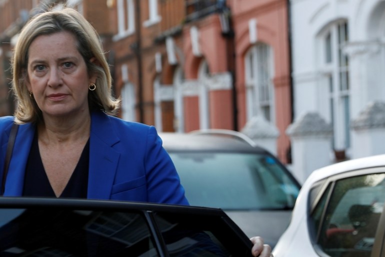 Amber Rudd leaves her home in London