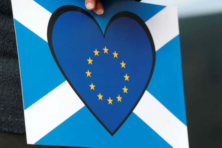 Euro love saltire flag scotland - reuters