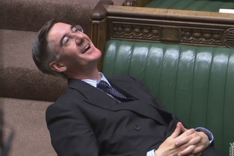 Britain''s Leader of the House of Commons Jacob Rees-Mogg reclines on his seat in the House of Commons, London, Tuesday Sept. 3, 2019. With Britain''s prime minister Boris Johnson weakened by a major de