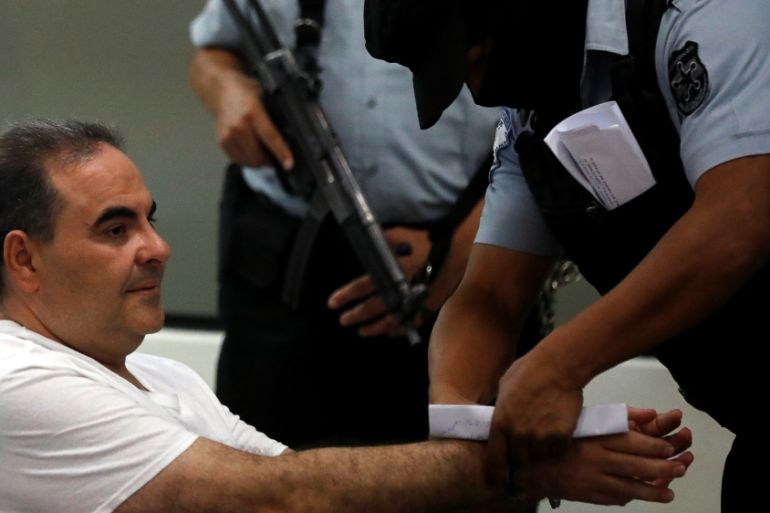 El Salvador''s former President Elias Antonio Saca arrives for a hearing on new corruption charges in San Salvador