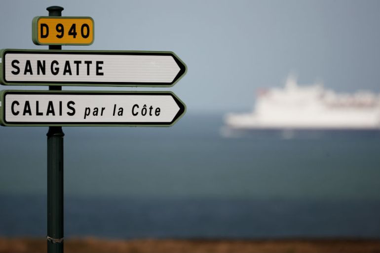 Calais road sign - reuters