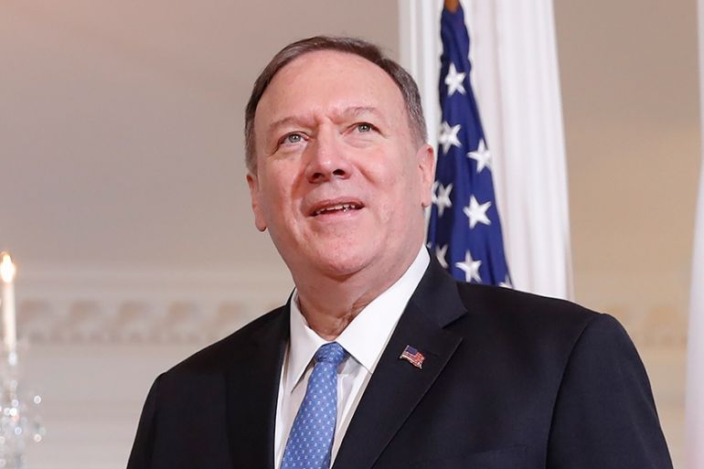 Secretary of State Mike Pompeo during his meeting with Bahrain''s Crown Prince Salman bin Hamad Al Khalifa? at the State Department in Washington, Tuesday, Sept. 17, 2019. (AP Photo/Pablo Martinez Mons