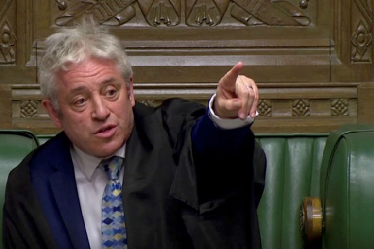 Bercow pointing at something - Reuters