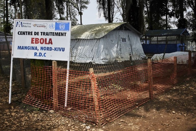 A view of an Ebola treatment center in Mangina, North Kivu province, Democratic Republic of the Congo, 01 September 2019