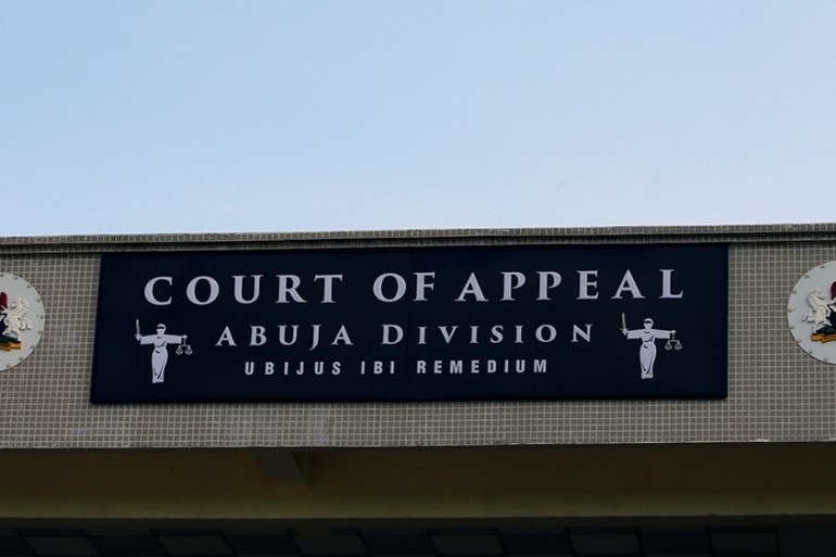 A view of the Court of Appeal sign in Abuja, Nigeria September 11, 2019
