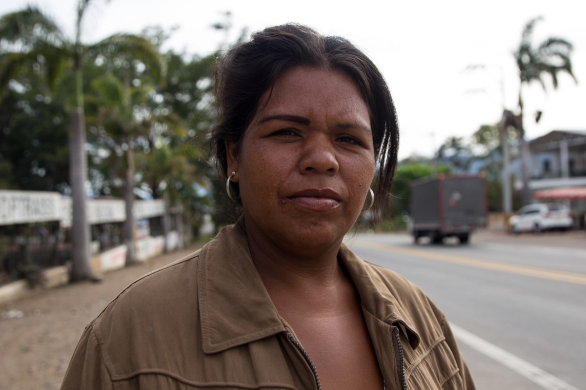 Yucilennis Riras, 38, from Maturi´n, Venezuela spent three days in a bus to arrive to the Venezuela border near Cu´cuta, Colombia, where she slept in the streets for two weeks, sold arepas and potatoe
