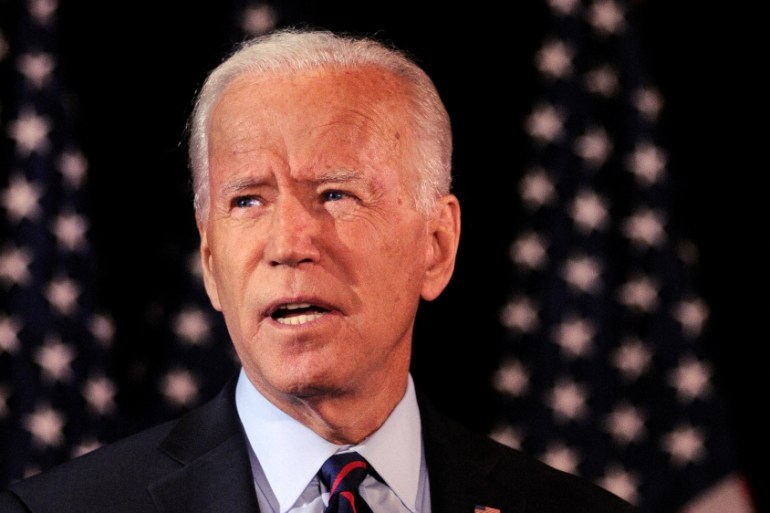 Joe Biden makes a statement on the whistleblower report in Wilmington
