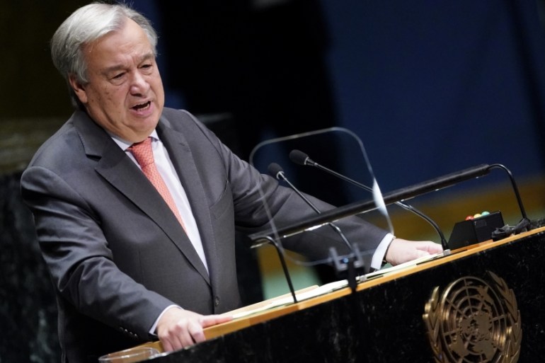 United Nations Secretary General Antonio Guterres addresses the opening of the 74th session of the United Nations General Assembly at U.N. headquarters in New York City, New York, U.S.
