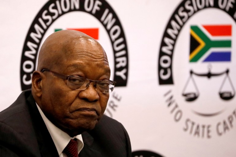 Former South African President Jacob Zuma appears before the Commission of Inquiry into State Capture in Johannesburg, South Africa, July 19, 2019. REUTERS/Mike Hutchings
