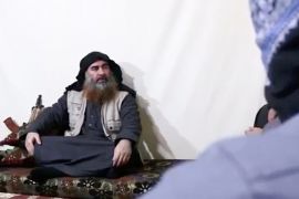 A bearded man with Islamic State leader Abu Bakr al-Baghdadi''s appearance speaks in this screen grab taken from video released on April 29, 2019. Islamic State Group/Al Furqan Media Network/Reuters TV
