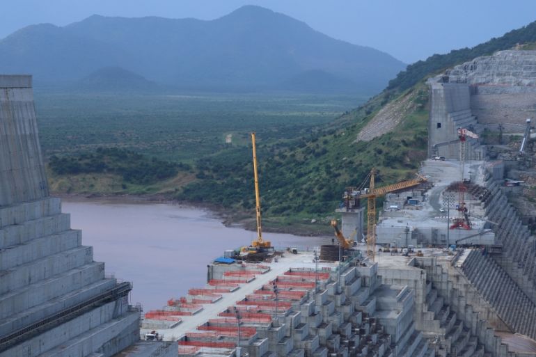 Ethiopia''s Grand Renaissance Dam is seen as it undergoes construction work on the river Nile in Guba Woreda, Benishangul Gumuz Region, Ethiopia September 26, 2019