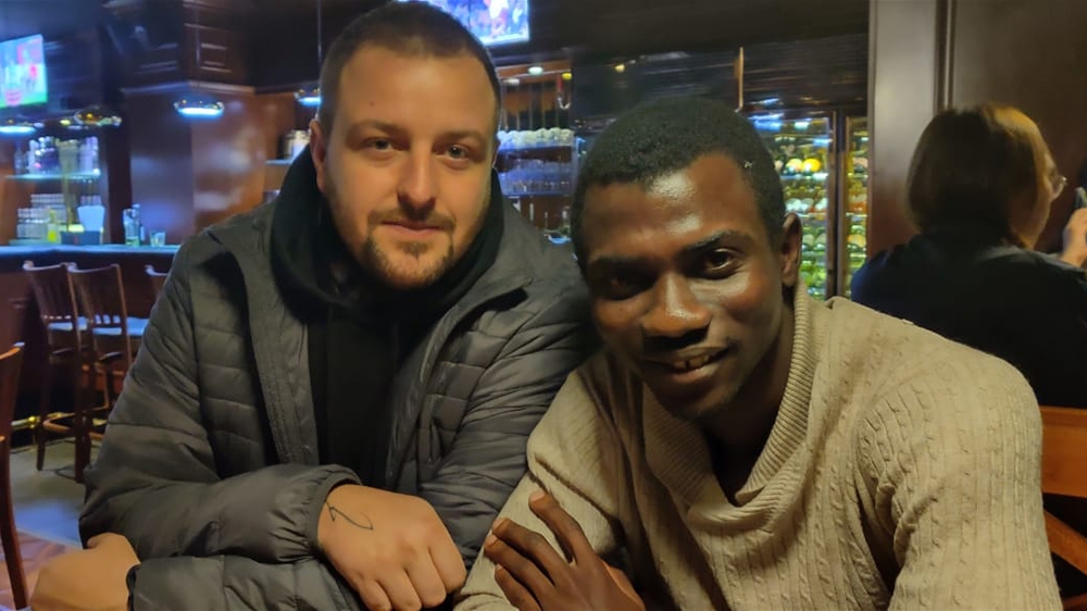 Moshood Afolabi and Christopher Hannah in Mongolia [Courtesy of Christopher Hannah]