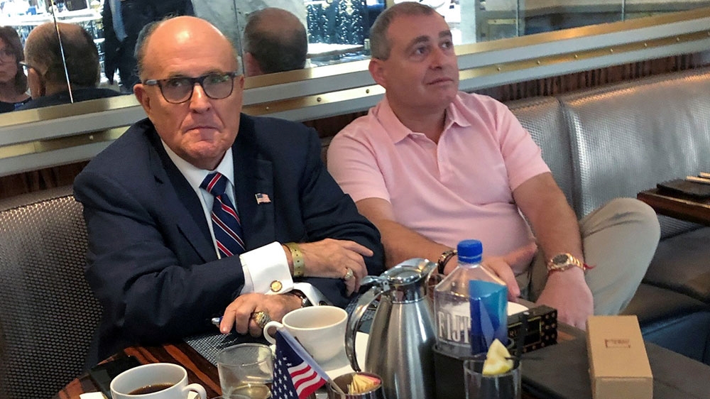 Rudy Giuliani has coffee with  Lev Parnas