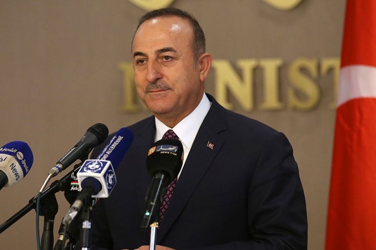 Turkey''s Foreign Minister Mevlut Cavusoglu speaks to the media during a joint news conference with Algeria''s Foreign Minister Sabri Boukadoum, in Algiers, Algeria, Wednesday, Oct. 9, 2019. Cavusoglu s