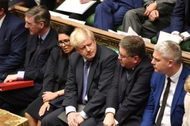 Britain''s Prime Minister Boris Johnson is seen at the House of Commons in London, Britain October 22, 2019