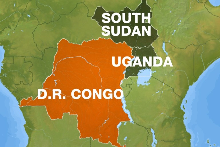 Map DRC, Uganda, Sudan