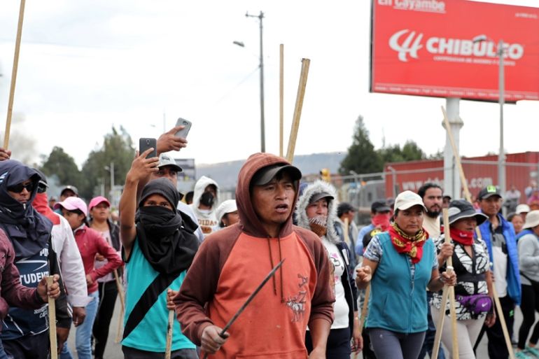 Protests after Ecuador''s President Lenin Moreno''s government ended fuel subsidies, in Cayambe