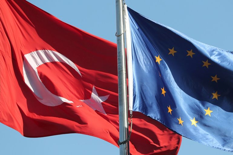 EU Turkey Flags
