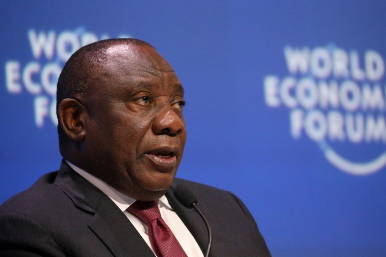 South Africa''s President Cyril Ramaphosa speaks during a session of the World Economic Forum on Africa in Cape Town