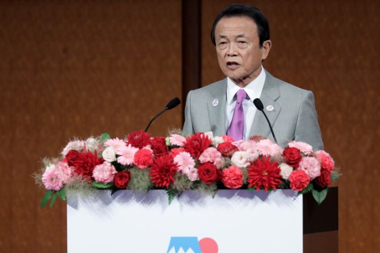 Taro Aso, Japan''s deputy prime minister and finance minister