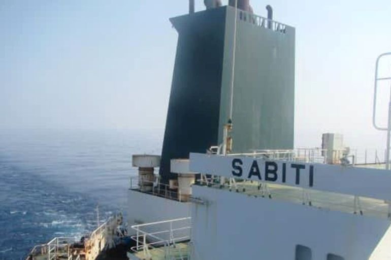 The Iranian-owned Sabiti oil tanker sails in the Red Sea