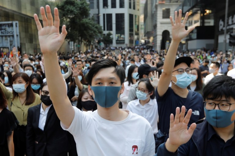 Protests in Central District in Hong Kong