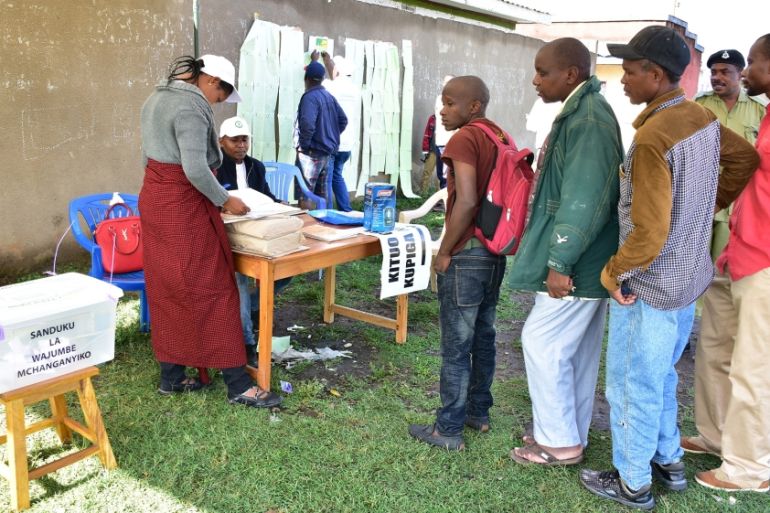 Residents queue to vote at a polling station during the local elections in the town of Arusha, north Tanzania, on November 24, 2019. Tanzanians will head to the polls to vote in local elections which