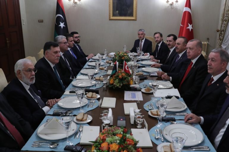 President of Turkey Erdogan meets Fayez Al-Sarraj