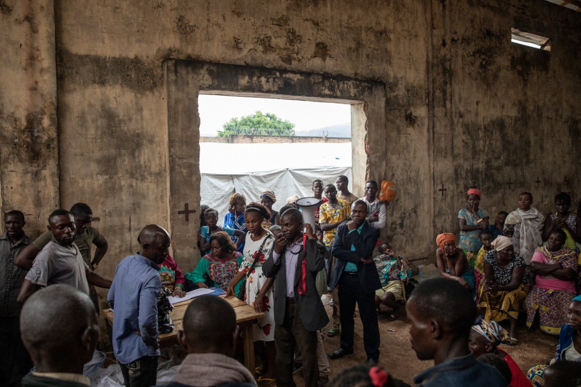 Central African NGO Gavi is distributing mosquito nets to the displaced people at the Socada site. Local NGO’s and the government have been at the forefront of the emergency response. November 5, 2019
