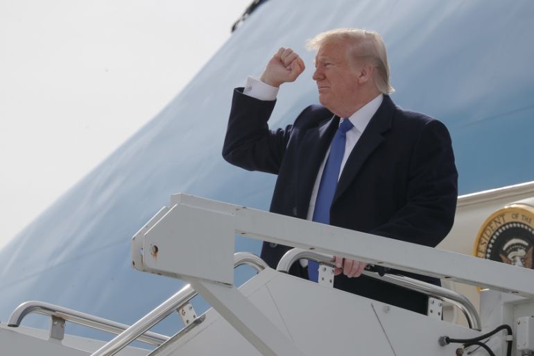 U.S. President Trump arrives in Marietta, Georgia