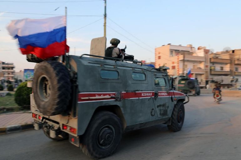 Russia military patrol in Syria