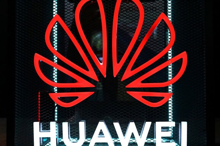 The Huawei logo is pictured at the IFA consumer tech fair in Berlin, Germany, September 5, 2019