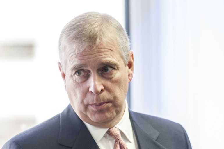 Prince Andrew Britain visits a facility in England in 2015