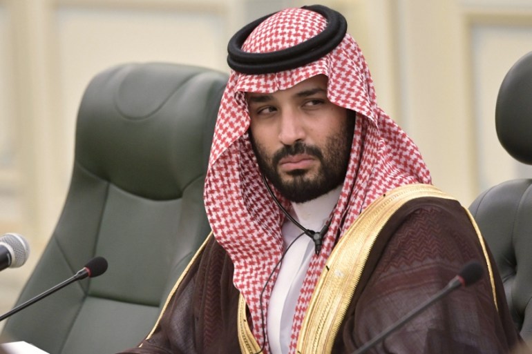 Saudi Arabia''s Crown Prince Mohammed bin Salman attends a meeting with Russian President Vladimir Putin in Riyadh