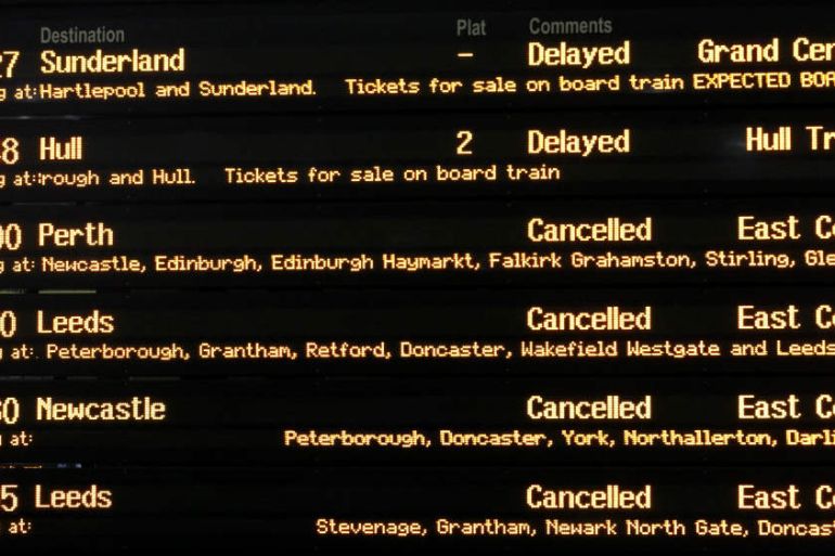 UK train delays - reuters