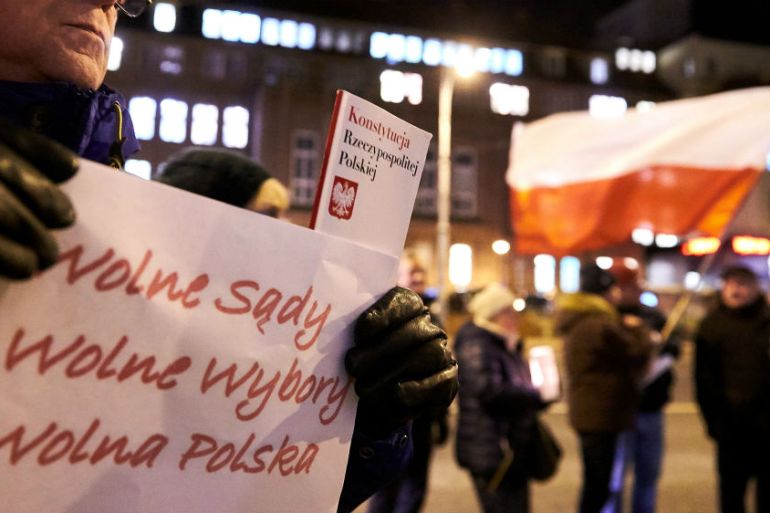 Poland - judge protest - reuters