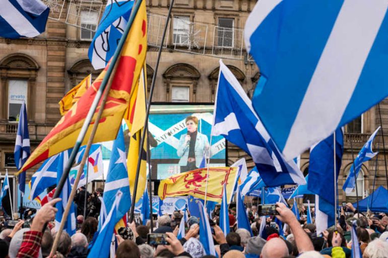 Scottish independence rally glasgow [Simon Jones/Al Jazeera]