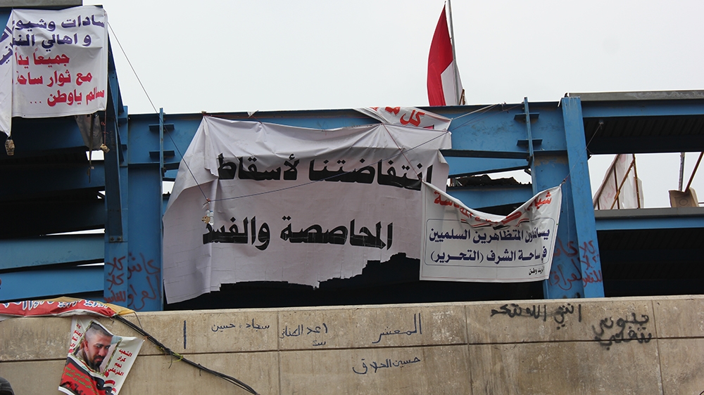 Uprising against muhasasa [Arwa Ibrahim/Al Jazeera]